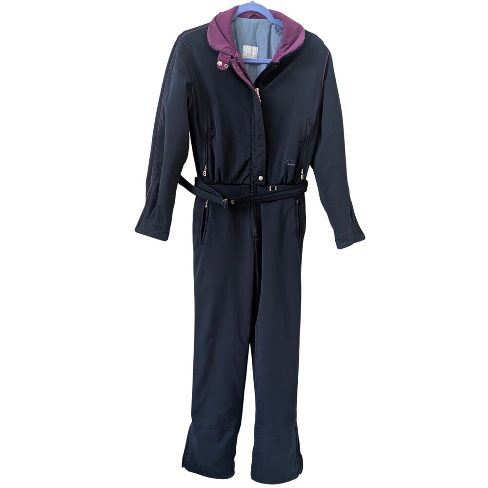 Vintage Bogner Navy Blue USA Made Snow Bunting Ski Suit Size 8 Long